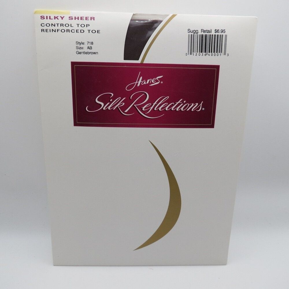 Hanes Silk Reflections Gentlebrown 718 Silky Sheer Control Top Pantyhose Size AB